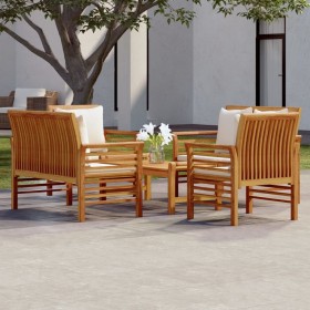 5-piece garden furniture set with solid acacia wood cushions by vidaXL, Garden sets - Ref: Foro24-3058096, Price: 634,99 €, D...