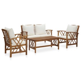 4-piece garden furniture set with solid acacia wood cushions by vidaXL, Garden sets - Ref: Foro24-3057987, Price: 433,62 €, D...