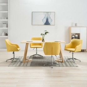 Sillas de comedor giratorias 4 unidades tela amarillo de vidaXL, Sillas de comedor - Ref: Foro24-278441, Precio: 250,91 €, De...