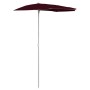 Sombrilla de jardín semicircular palo 180x90 cm burdeos rojo de vidaXL, Sombrillas - Ref: Foro24-315563, Precio: 27,77 €, Des...