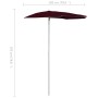 Sombrilla de jardín semicircular palo 180x90 cm burdeos rojo de vidaXL, Sombrillas - Ref: Foro24-315563, Precio: 27,77 €, Des...