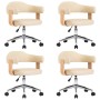 Swivel dining chairs 4 pcs synthetic leather cream color by vidaXL, dining chairs - Ref: Foro24-3054897, Price: 543,93 €, Dis...