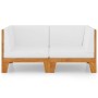 2-Sitzer Sofa und Kissen cremeweiß Akazienholz massiv von vidaXL, Gartensets - Ref: Foro24-3058112, Preis: 241,40 €, Rabatt: %