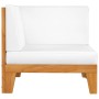 Two-seater sofa and cream white cushions made of solid acacia wood by vidaXL, Garden sets - Ref: Foro24-3058112, Price: 241,4...