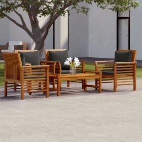 Set muebles de jardín 5 pzas y cojines madera maciza de acacia de vidaXL, Conjuntos de jardín - Ref: Foro24-3058101, Precio: ...