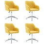 Sillas de comedor giratorias 4 unidades tela amarillo de vidaXL, Sillas de comedor - Ref: Foro24-278441, Precio: 250,91 €, De...