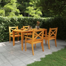 5-piece solid acacia wood garden dining set by vidaXL, Garden sets - Ref: Foro24-3058003, Price: 466,02 €, Discount: %