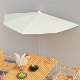 Semicircular garden umbrella with pole 300x150 cm sand by vidaXL, Umbrellas - Ref: Foro24-315559, Price: 23,99 €, Discount: %