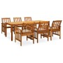 Set comedor de jardín 7 pzas y cojines madera maciza de acacia de vidaXL, Conjuntos de jardín - Ref: Foro24-3058090, Precio: ...