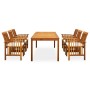 Garden dining set 7 pieces and solid acacia wood cushions by vidaXL, Garden sets - Ref: Foro24-3058090, Price: 803,69 €, Disc...