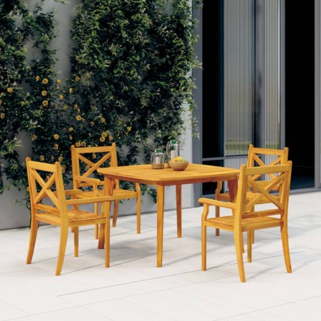 Garden dining set 5 pieces solid acacia wood by vidaXL, Garden sets - Ref: Foro24-3058002, Price: 385,72 €, Discount: %