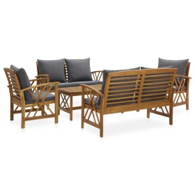 5-piece garden furniture set with solid acacia wood and cushions by vidaXL, Garden sets - Ref: Foro24-3057993, Price: 634,75 ...