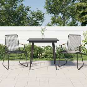 Garten-Essgruppe 3-teilig aus schwarzem PVC-Rattan von vidaXL, Gartensets - Ref: Foro24-3060267, Preis: 219,64 €, Rabatt: %