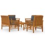 Set muebles de jardín 5 pzas y cojines madera maciza de acacia de vidaXL, Conjuntos de jardín - Ref: Foro24-3058100, Precio: ...