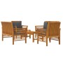 Set muebles de jardín 5 pzas y cojines madera maciza de acacia de vidaXL, Conjuntos de jardín - Ref: Foro24-3058100, Precio: ...