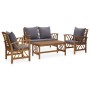 4-piece garden furniture set with solid acacia wood cushions by vidaXL, Garden sets - Ref: Foro24-3057991, Price: 408,18 €, D...