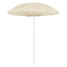 Garden umbrella with steel pole in sand color, 180 cm. by vidaXL, Umbrellas - Ref: Foro24-315537, Price: 19,65 €, Discount: %