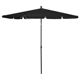 Garden umbrella with black pole 210x140 cm by vidaXL, Umbrellas - Ref: Foro24-315549, Price: 36,99 €, Discount: %