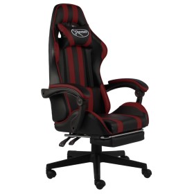 Gaming-Stuhl mit Fußstütze aus schwarzem und rotem Kunstleder von vidaXL, Bürostühle - Ref: Foro24-20533, Preis: 159,99 €, Ra...