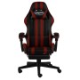 Silla gaming con reposapiés cuero sintético negro y rojo tinto de vidaXL, Sillas de oficina - Ref: Foro24-20533, Precio: 159,...