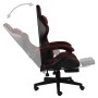 Silla gaming con reposapiés cuero sintético negro y rojo tinto de vidaXL, Sillas de oficina - Ref: Foro24-20533, Precio: 159,...