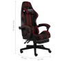 Silla gaming con reposapiés cuero sintético negro y rojo tinto de vidaXL, Sillas de oficina - Ref: Foro24-20533, Precio: 159,...