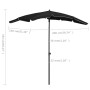 Garden umbrella with black pole 200x130 cm by vidaXL, Umbrellas - Ref: Foro24-315557, Price: 30,23 €, Discount: %