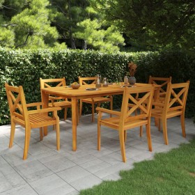 Juego de comedor de jardín 7 piezas madera maciza de acacia de vidaXL, Conjuntos de jardín - Ref: Foro24-3058005, Precio: 626...