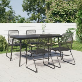 Garten-Essgruppe 5-teilig aus schwarzem PVC-Rattan von vidaXL, Gartensets - Ref: Foro24-3060269, Preis: 339,30 €, Rabatt: %