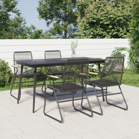 Garden dining set 5 pieces black PVC rattan by vidaXL, Garden sets - Ref: Foro24-3060269, Price: 338,15 €, Discount: %