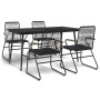 Garden dining set 5 pieces black PVC rattan by vidaXL, Garden sets - Ref: Foro24-3060269, Price: 338,15 €, Discount: %