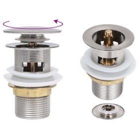 Push drain overflow function silver 6.4x6.4x9.1cm by vidaXL, Faucets - Ref: Foro24-149059, Price: 13,49 €, Discount: %