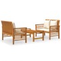 3-piece garden furniture set with acacia wood cushions by vidaXL, Garden sets - Ref: Foro24-3058095, Price: 409,45 €, Discoun...