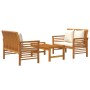 3-piece garden furniture set with acacia wood cushions by vidaXL, Garden sets - Ref: Foro24-3058095, Price: 409,45 €, Discoun...