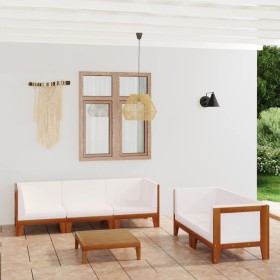 Garden furniture and cushions set 6 pieces solid acacia wood by vidaXL, Garden sets - Ref: Foro24-3058118, Price: 678,57 €, D...