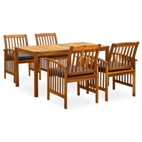 Garden dining set 5 pieces and cushions solid acacia wood by vidaXL, Garden sets - Ref: Foro24-3058088, Price: 506,78 €, Disc...