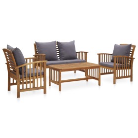 4-piece garden furniture set with solid acacia wood cushions by vidaXL, Garden sets - Ref: Foro24-3057979, Price: 462,44 €, D...