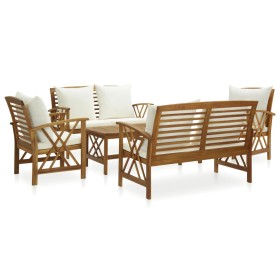 Garden furniture 5 pieces with cushions solid acacia wood by vidaXL, Garden sets - Ref: Foro24-3057989, Price: 611,84 €, Disc...