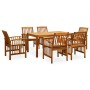 Set comedor de jardín 7 pzas y cojines madera maciza de acacia de vidaXL, Conjuntos de jardín - Ref: Foro24-3058087, Precio: ...