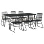 Garden dining set 7 pieces black PVC rattan by vidaXL, Garden sets - Ref: Foro24-3060271, Price: 504,24 €, Discount: %