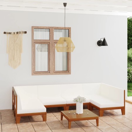 Garden furniture and cushions set 7 pieces solid acacia wood by vidaXL, Garden sets - Ref: Foro24-3058136, Price: 808,13 €, D...