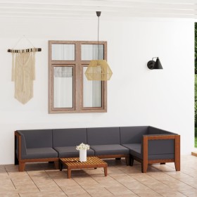 Garden furniture and cushions set 6 pieces solid acacia wood by vidaXL, Garden sets - Ref: Foro24-3058143, Price: 693,99 €, D...