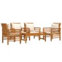 5-piece garden furniture set with solid acacia wood and cushions by vidaXL, Garden sets - Ref: Foro24-3058097, Price: 505,78 ...