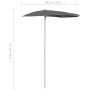 Semicircular garden umbrella with pole 300x150 cm anthracite gray by vidaXL, Umbrellas - Ref: Foro24-315561, Price: 23,81 €, ...