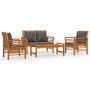 Set muebles de jardín 4 pzas y cojines madera maciza de acacia de vidaXL, Conjuntos de jardín - Ref: Foro24-3058098, Precio: ...