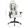 Silla de gaming de cuero sintético blanco y negro de vidaXL, Sillones para videojuegos - Ref: Foro24-20535, Precio: 181,63 €,...