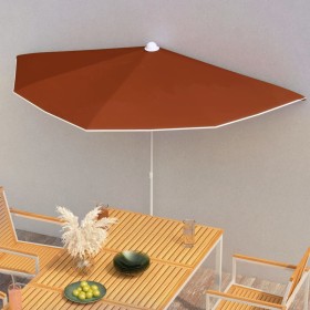 Semicircular garden umbrella with pole 300x150 cm terracotta by vidaXL, Umbrellas - Ref: Foro24-315564, Price: 32,46 €, Disco...