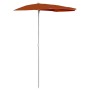 Semicircular garden umbrella with pole 300x150 cm terracotta by vidaXL, Umbrellas - Ref: Foro24-315564, Price: 32,99 €, Disco...