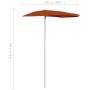 Semicircular garden umbrella with pole 300x150 cm terracotta by vidaXL, Umbrellas - Ref: Foro24-315564, Price: 32,99 €, Disco...