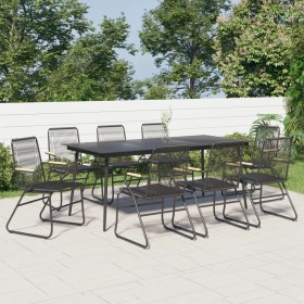 9-teiliges Garten-Esszimmer-Set aus schwarzem PVC-Rattan von vidaXL, Gartensets - Ref: Foro24-3060272, Preis: 600,57 €, Rabat...